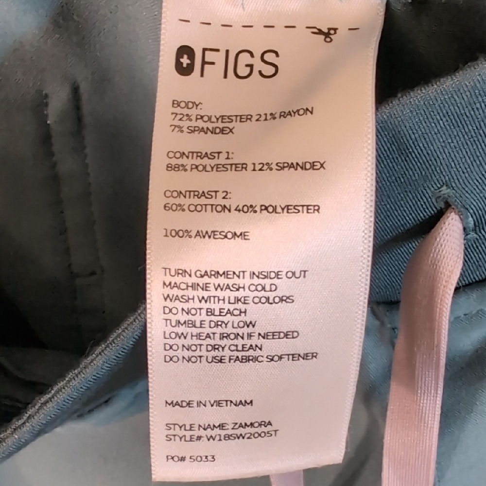 Figs Women's Teal Cuffed Scrub Pants - Picture 2 of 10